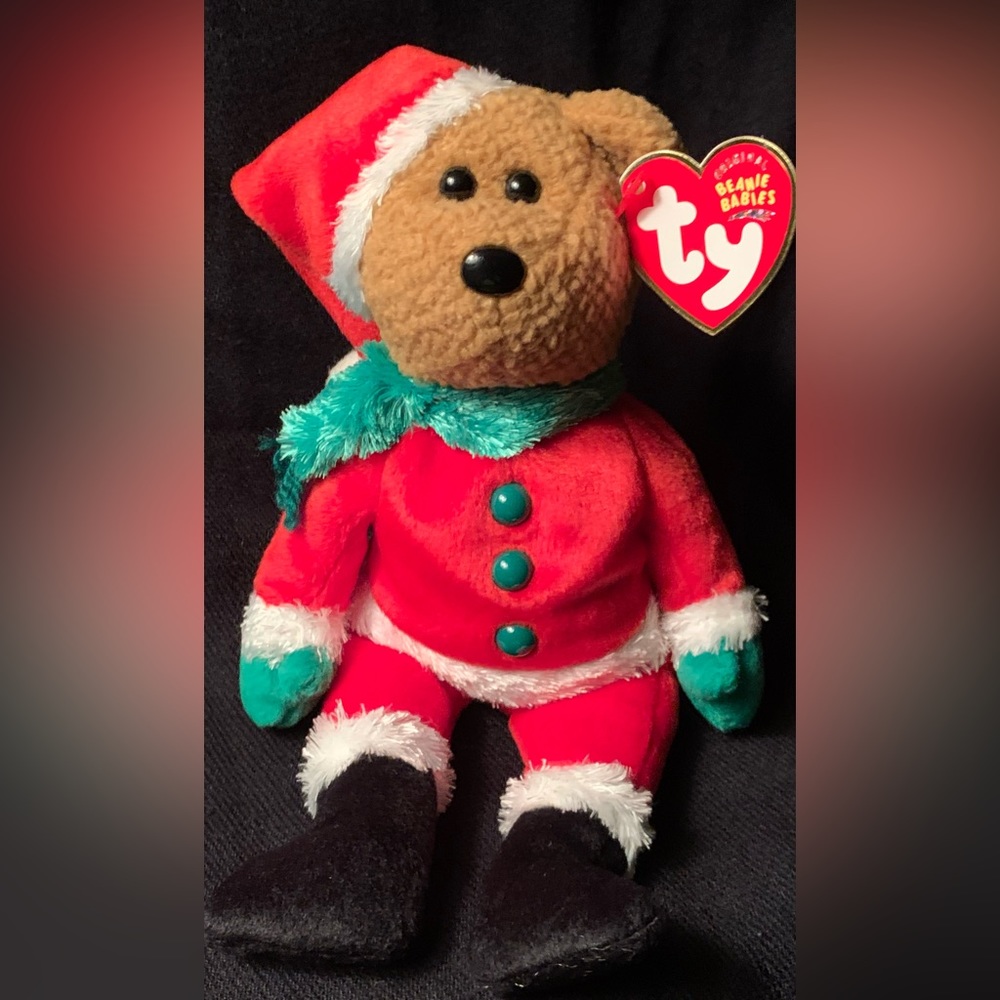 TY Beanie babies KRINGLE the santa bear retired, Ventige, mint with tag